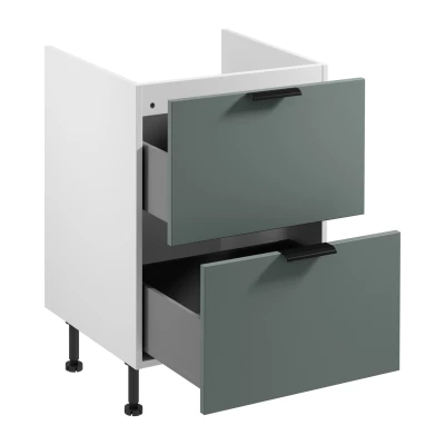 Unterschrank SALERNO mit Schublade – Breite 60 cm, weiß/grün