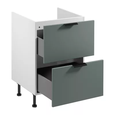Unterschrank SALERNO mit Schublade – Breite 60 cm, weiß/grün