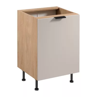 Unterschrank SALERNO mit einer Tür – Breite 60 cm, Eiche/Beige