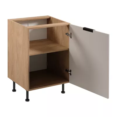 Unterschrank SALERNO mit einer Tür – Breite 60 cm, Eiche/Beige