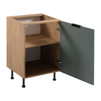 Unterschrank SALERNO mit einer Tür – Breite 60 cm, Eiche/Grün