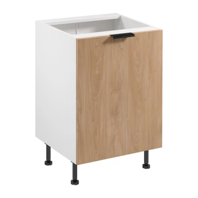 Unterschrank SALERNO mit einer Tür – Breite 60 cm, weiß/Eiche