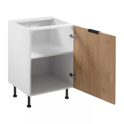 Unterschrank SALERNO mit einer Tür – Breite 60 cm, weiß/Eiche