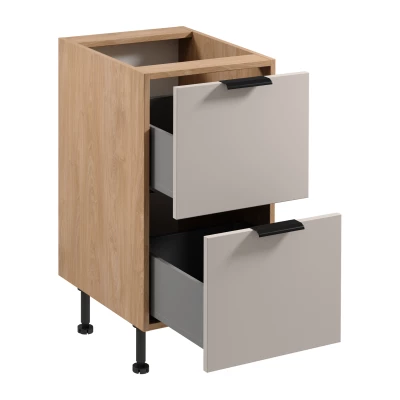 Unterschrank SALERNO – Breite 45 cm, Eiche/Beige