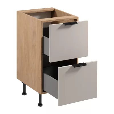 Unterschrank SALERNO – Breite 45 cm, Eiche/Beige