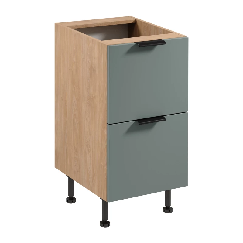 Unterschrank SALERNO – Breite 45 cm, Eiche/Grün