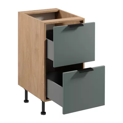 Unterschrank SALERNO – Breite 45 cm, Eiche/Grün