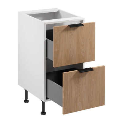 Unterschrank SALERNO – Breite 45 cm, weiß/Eiche