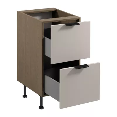 Unterschrank SALERNO – Breite 45 cm, Farbe: Baltic Storm / Beige