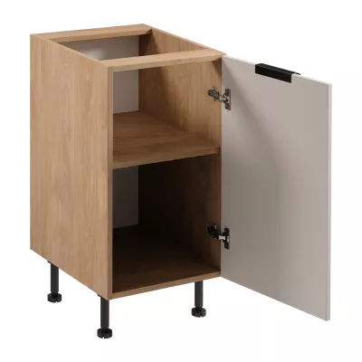 Unterschrank SALERNO mit einer Tür – Breite 45 cm, Eiche/Beige