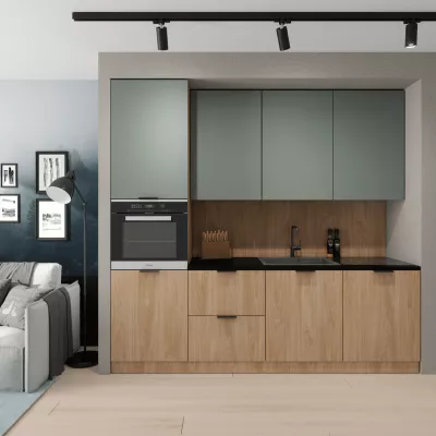 Unterschrank SALERNO mit einer Tür – Breite 45 cm, Eiche/Grün