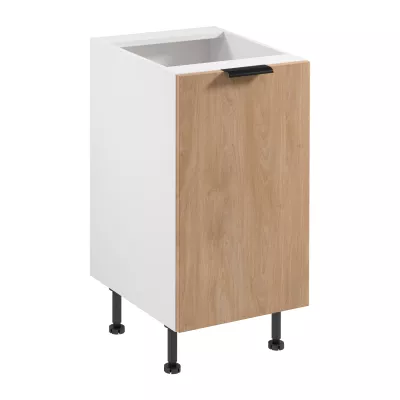 Unterschrank SALERNO mit einer Tür – Breite 45 cm, weiß/Eiche