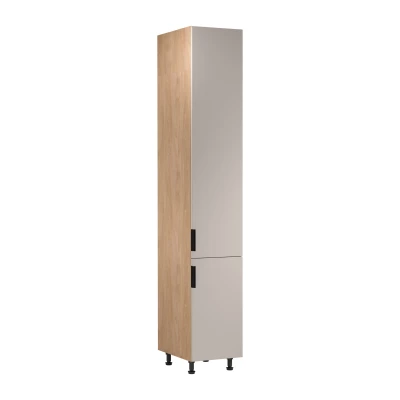 Hoher Küchenschrank SALERNO – Breite 40 cm, Eiche/Beige