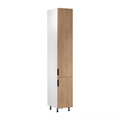 Hoher Küchenschrank SALERNO – Breite 40 cm, weiß/Eiche