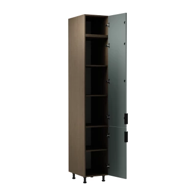 Hoher Küchenschrank SALERNO – Breite 40 cm, Farbe: Baltic Storm / Grün