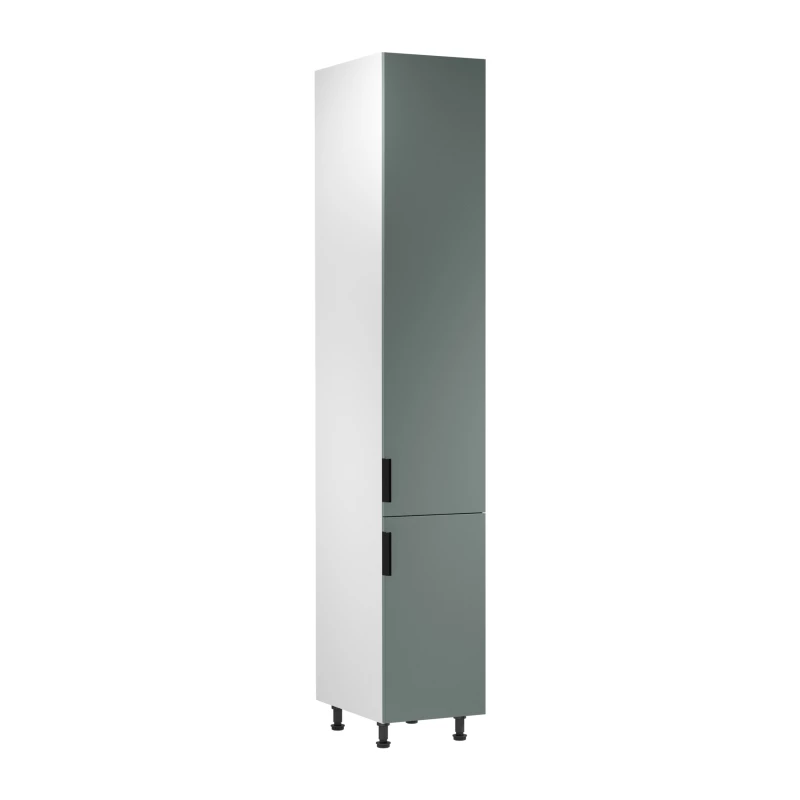 Hoher Küchenschrank SALERNO – Breite 40 cm, weiß/grün