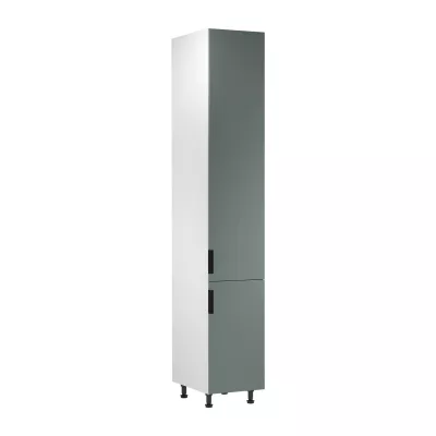 Hoher Küchenschrank SALERNO – Breite 40 cm, weiß/grün