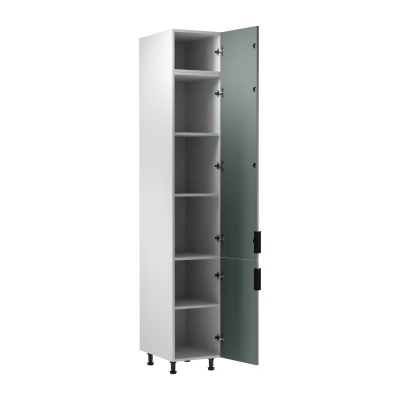 Hoher Küchenschrank SALERNO – Breite 40 cm, weiß/grün