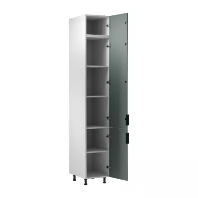 Hoher Küchenschrank SALERNO – Breite 40 cm, weiß/grün