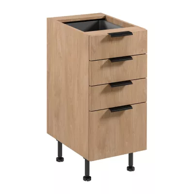 Küchenschrank mit Schubladen SALERNO – Breite 40 cm, Eiche