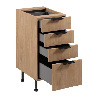 Küchenschrank mit Schubladen SALERNO – Breite 40 cm, Eiche