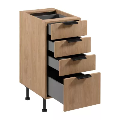 Küchenschrank mit Schubladen SALERNO – Breite 40 cm, Eiche