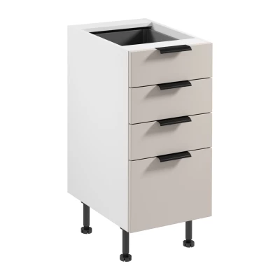 Küchenschrank mit Schubladen SALERNO – Breite 40 cm, weiß/beige