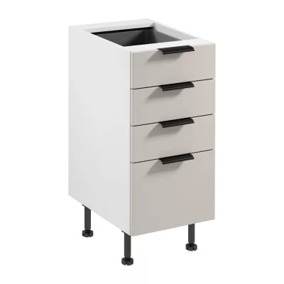 Küchenschrank mit Schubladen SALERNO – Breite 40 cm, weiß/beige