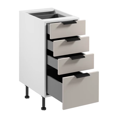 Küchenschrank mit Schubladen SALERNO – Breite 40 cm, weiß/beige