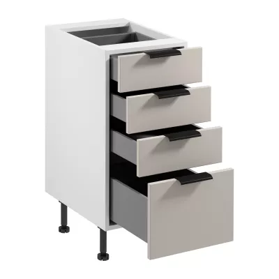 Küchenschrank mit Schubladen SALERNO – Breite 40 cm, weiß/beige