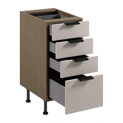 Küchenschrank mit Schubladen SALERNO – Breite 40 cm, Baltic Storm / Beige