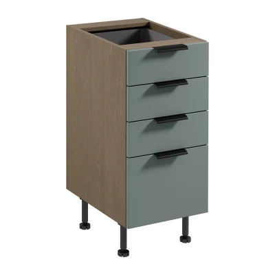 Küchenschrank mit Schubladen SALERNO – Breite 40 cm, Farbe: Baltic Storm / Grün
