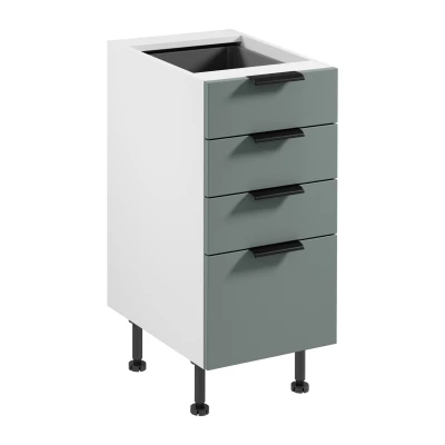 Küchenschrank mit Schubladen SALERNO - Breite 40 cm, weiß/grün