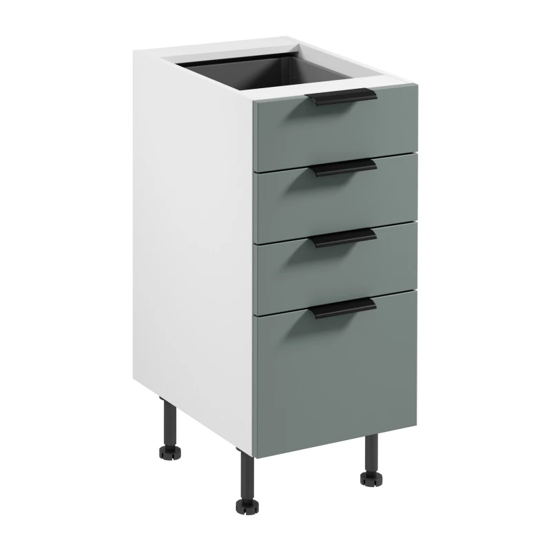 Küchenschrank mit Schubladen SALERNO - Breite 40 cm, weiß/grün