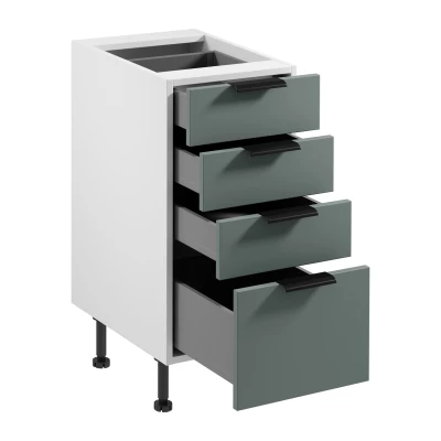 Küchenschrank mit Schubladen SALERNO - Breite 40 cm, weiß/grün