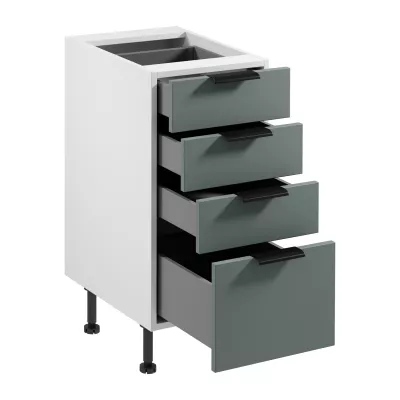Küchenschrank mit Schubladen SALERNO - Breite 40 cm, weiß/grün