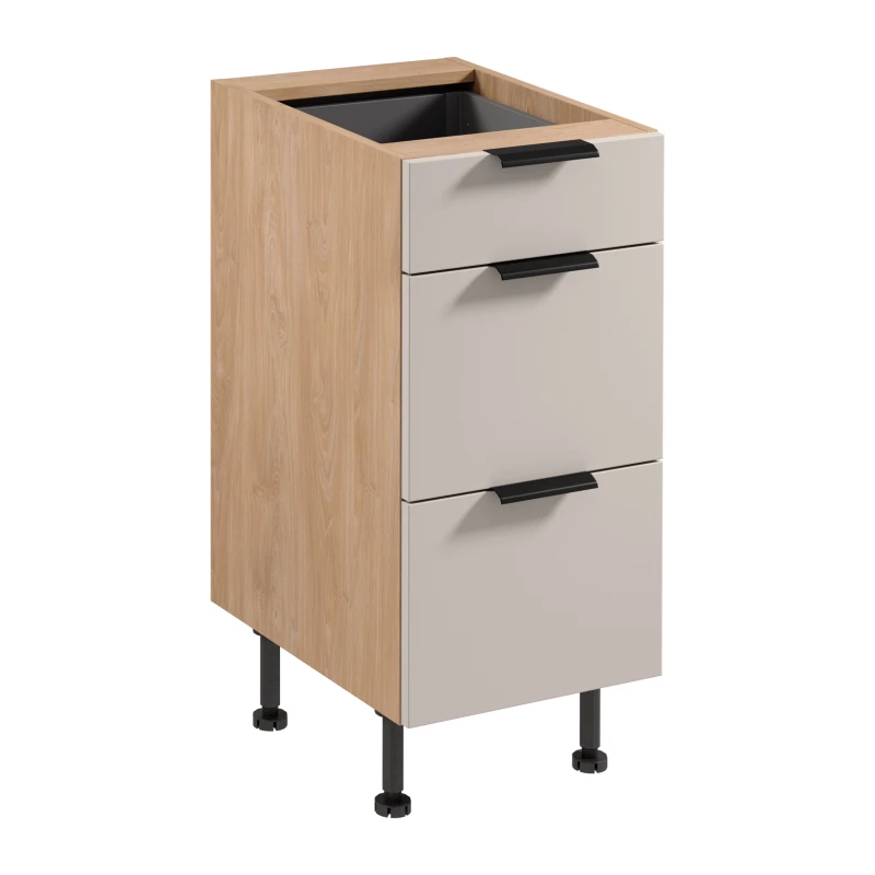Unterschrank SALERNO – Breite 40 cm, Eiche/Beige