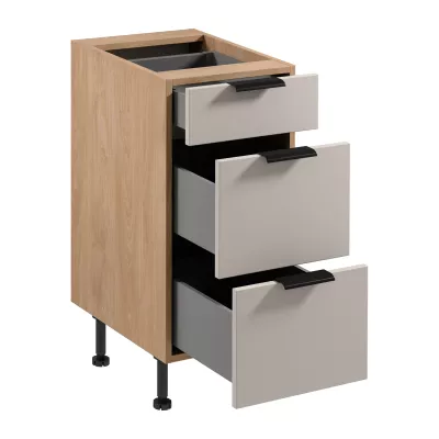 Unterschrank SALERNO – Breite 40 cm, Eiche/Beige