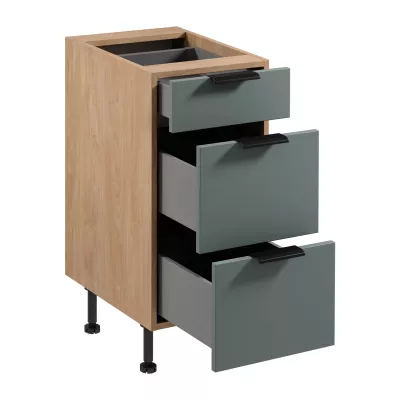 Unterschrank SALERNO – Breite 40 cm, Eiche/Grün