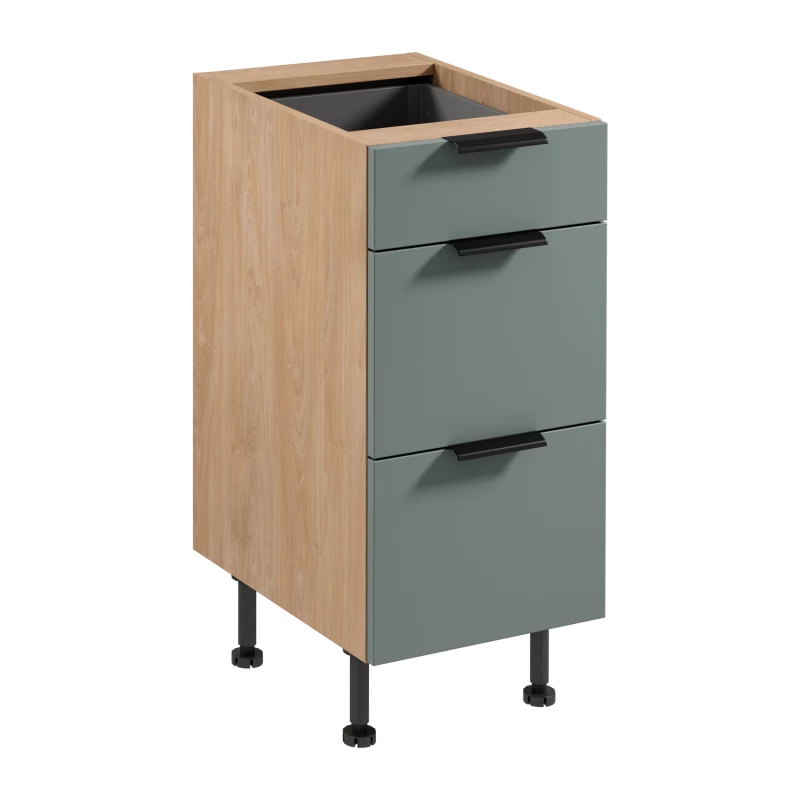 Unterschrank SALERNO – Breite 40 cm, Eiche/Grün