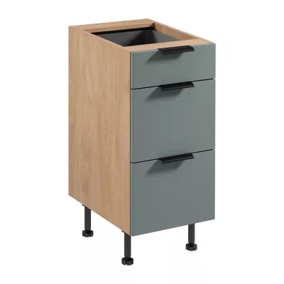Unterschrank SALERNO – Breite 40 cm, Eiche/Grün