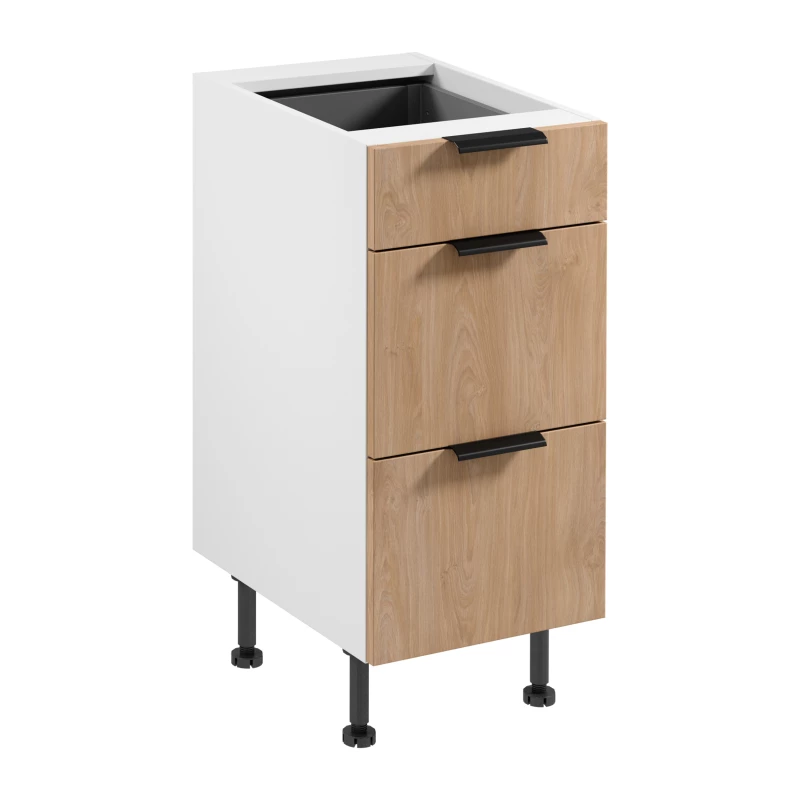 Unterschrank SALERNO – Breite 40 cm, weiß/Eiche