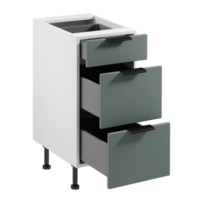 Unterschrank SALERNO – Breite 40 cm, weiß/grün