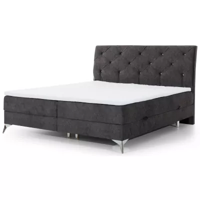 Kontinentales Bett 140x200 LIGNORA - dunkelgrau