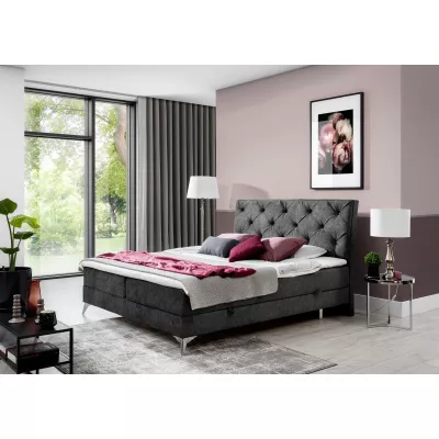 Kontinentales Bett 140x200 LIGNORA - dunkelgrau