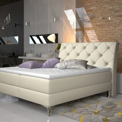 Kontinentales Bett 140x200 LIGNORA - hellbeige