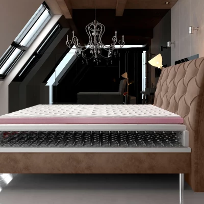 Kontinentales Bett 140x200 LIGNORA - braun