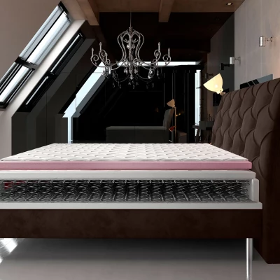 Kontinentales Bett 140x200 LIGNORA - dunkelgrau