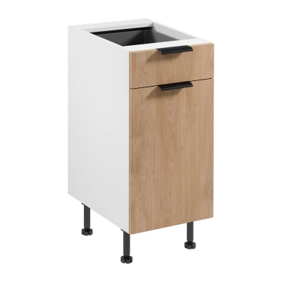 Unterschrank mit Schublade SALERNO – Breite 40 cm, weiß/Eiche
