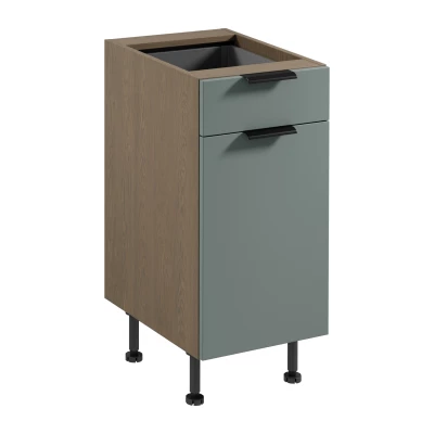 Unterschrank mit Schublade SALERNO – Breite 40 cm, Farbe: Baltic Storm / Grün